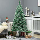 HOMCOM 6' Artificial Christmas Tree with Realistic Branches - Green-Robust metal tree base provides stability to keep your trees standing tall 