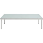 Modway Harmony Outdoor Patio Aluminum Coffee Table - White-Non-Marking Black Plastic Foot Caps