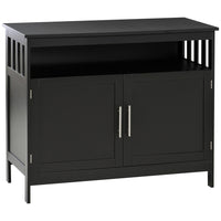 HOMCOM 39.4" L Kitchen Sideboard - Black-Ideal for your dining room, living room, foyer, and office