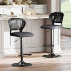 HOMCOM Counter Height Modern Swivel Bar Stools - Black - 2 Pack-23"-32" (59.5-80.5 cm) adjustable stool fits 33"-41" (88-108 cm) counter height
