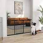 PawHut 29"-58" Wide Pet Gate with Door Dog Barrier Indoor-Made from spray-treated metal for strength and durability