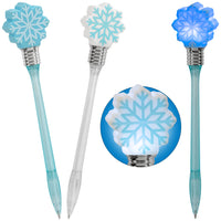 Merangue Light Up Snowflake Pens - 1.0 mm - Black Ink-Light up ballpoint Pen