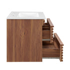 Modway Render 24" Wall-Mount Bathroom Vanity - Walnut/White-Fixtures Not Included