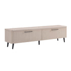 Manhattan Comfort Jodie 68.9" Mid-Century Modern TV Stand - Whitewashed Oak-Splayed Metal Legs for Fashion and Durability