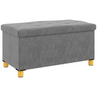 HOMCOM - Repose-pieds ottoman pliable rembourré en velours - gris-Surface en velours chic avec capitonnage élégant ajoutant une touche de style à n'importe quelle pièce 