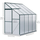 Outsunny Lean-to Greenhouse with Roof Vent for Herbs & Plants - 8' x 4' x 7'- Space-saving single sliding door for easy access
 
