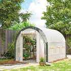 Outsunny Walk-in Tunnel Greenhouse with Zipped Roll Up Mesh Door - 10' x 6.6' x 6.6' - Roll-up door and windows for easy access inside and ventilation
 