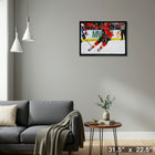 Matthew Tkachuk Calgary Flames Skating - Framed Canvas - 31" x 22"-Ready to hang - arrives fully assembled