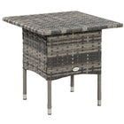 Outsunny - Table basse de patio en osier 20 po avec planche en plastique sous le plateau tressé, gris mélangé-Le design classique s’intègre parfaitement à votre terrasse, jardin ou piscine  