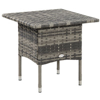 Outsunny - Table basse de patio en osier 20 po avec planche en plastique sous le plateau tressé, gris mélangé-Le design classique s’intègre parfaitement à votre terrasse, jardin ou piscine  