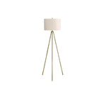Monarch Specialties - Luminaire - 63 po H Lampadaire - Métal En Laiton - Abat-Jour Ivoire / Crème - Contemporain-Ce lampe sur pied accrocheur de 63 pouces de haut au design trépied contemporain présente une finition métallique laiton frappante, contrastée par un élégant abat-jour en lin ivoire, parfait pour éclairer les coins d'une pièce