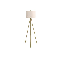 Monarch Specialties - Luminaire - 63 po H Lampadaire - Métal En Laiton - Abat-Jour Ivoire / Crème - Contemporain-Ce lampe sur pied accrocheur de 63 pouces de haut au design trépied contemporain présente une finition métallique laiton frappante, contrastée par un élégant abat-jour en lin ivoire, parfait pour éclairer les coins d'une pièce