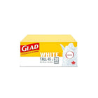 Glad Easy Tie Tall White Unscented - 45L - 30 Pack-TALL WHITE GARBAGE BAGS: Box of 30 bags of Glad Tall 45L white garbage Bags
