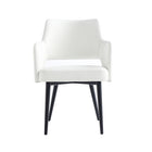 Manhattan Comfort - Chaise de salle à manger moderne Tremont 58 cm en similicuir blanc avec accoudoirs-Chaise de salle à manger moderne avec accoudoirs pour salle à manger et usage de travail