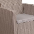 Flash Furniture Chaise en fausse rotin gris clair avec coussin gris clair tout temps-Mousse ignifuge CA117