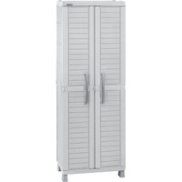 Dura Housewares Utility Outdoor Cabinet II - 25.6"W x 17.7" D x 74.4"H - Grey-This shelf is made of 100% resin