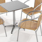 Flash Furniture 23.5'' Square Aluminum Indoor-Outdoor Table with 4 Beige Rattan Chairs (TLH-ALUM-24SQ-020BGECHR4-GG)-7