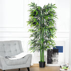 Outsunny 6' Artificial Bamboo Tree in Pot - Green-Suitable for home, office or outside use, spices up any space with its natural accent 