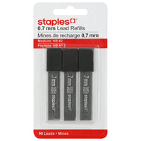 Staples Mechanical Pencil Lead Refills - 0.7mm - HB - 90 Pack-Fits most standard 0.7mm mechanical pencils