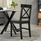HOMCOM - Chaises de salle à manger en bois style ferme avec dossier croisé - noir - lot de 4-La surface peinte est résistante à l’eau et facile à nettoyer avec un chiffon