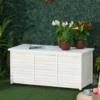 Outsunny - Boîte de rangement extérieure en bois avec espace d'aération - Blanc-Construit en bois de sapin massif avec une peinture résistante à l'eau