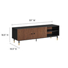 Modway Nexus 60" TV Stand - Black Walnut-Particleboard and Wood Grain Laminate