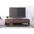 Nexera Rustik 60" TV Stand With 3-Drawers - Walnut-3 storage drawers on metal slides and 3 open spaces for electronic components