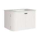 Modway - Zia Fixation murale de 30" Meuble de salle de bain avec lavabo en marbre - Ivoire-Coiffeuse murale de 30"