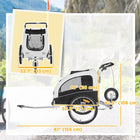 Aosom - Remorque de vélo pour chien 2-en-1, poussette chariot pour animaux, wagon de bicyclette pour voyage avec suspension, blanc-Fenêtres en maille et toit ouvrant pour une bonne ventilation et permettre aux animaux de regarder à l'extérieur 