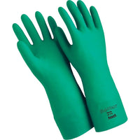 Ansell SAX996 Chemical Resistant Gloves, Nitrile, 22 Mils, 15"L, Green, Size 9, 12 Pack-Length: 15"