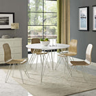 Modway Satellite Circular Dining Table - White-White Coated Steel Hairpin Legs