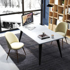 Homy Casa 63"W Modern Writing Desk - Marble White-Easy-to-clean surface perfect for high-traffic workspaces