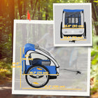 Aosom Double Bike Trailer for Kids Baby Toddler 80lbs Load with Steel Frame - Blue-Steel frame for a secure and tough structure, with a steel connector for your back bike wheel 