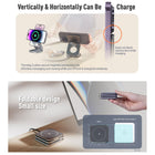 Adam Elements - Station de charge de voyage pliable magnétique 3-en-1 Mag 3-Visionnement Flexible : Charge à la fois en position verticale et horizontale, avec des connexions magnétiques sécurisées et un alignement précis pour une messagerie et un visionnement vidéo sans effort pendant la recharge