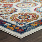 Modway Entourage Odile Distressed Floral Moroccan Trellis Area Rug - 5 ft W x 8 ft L - Ivory Blue Red Orange Yellow-100% Frise Polypropylene