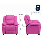 Flash Furniture – Fauteuil en vinyle inclinable pour enfant avec espace de rangement, style contemporain, rose vibrant-Housse d'appui-tête