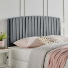Modway Rebecca Performance Velvet Twin Headboard - Charcoal-Vertical Striped Channel Tufting