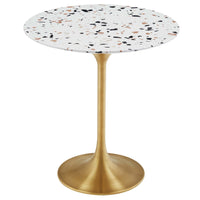 Modway Lippa 20" Round Terrazzo Side Table - Gold Terrazzo-Modern Side Table