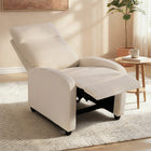 HOMCOM Push Back Recliner with Padded Seat for Home Theater - Beige-The recliner features a robust and solid foundation for lasting durability