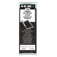 Gemex Slide Clamp Spines for Report Covers - Letter Size - 11" - 1/2" Capacity - Black - 25 Pack-Black Spines
