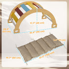 Qaba - Jouet d’escalade 3 en 1 avec arche et échelle en bois pour tout-petits - bois naturel-Conception sécuritaire avec faible hauteur pour minimiser le risque de chute 