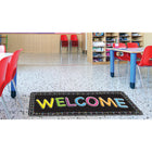Ashley Productions The Original Fun Mat Mat Runner - 15.5" x 47" - Welcome Chalk Loops-Slip-Resistant and Durable: Heavy-duty rubber backing ensures safety and durability, perfect for high-traffic areas.