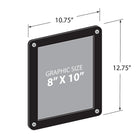 Azar - Porte-documents en plastique à chargement latéral vertical/horizontal pour vitrine - Transparent - Paquet de 2 (106694-BLK-2PK)-Orientation : Paysage ou Portrait