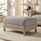 Modway Roscoe Fabric Ottoman - Pewter-Kiln-Dried Weathered Wood Frame