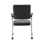 Nicer Furniture Foldable Vinyl Guest Chair with Casters - Set of 2-Foldable and horizontally stackable; a great space saving solution