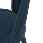 Manhattan Comfort - Chaise de salle à manger moderne Neda 53 cm en velours capitonné - Bleu minuit-Conception classique à dos en T pour le style et la respirabilité