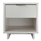 Manhattan Comfort Granville 18.11" Modern 1-Drawer Nightstand - White-Modern- Contemporary with a taste of Glam - Nightstand for Bedroom and Living Room Use