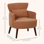 HOMCOM Accent Chair with Thick Seat for Living Room - Orange-Eucalyptus wood frame and rubber wood legs promise robust construction 
