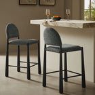 Modway Hayley Upholstered Fabric Counter Stool - Black Anthracite-OEKO-TEX STANDARD 100 Certified Upholstery