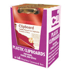 Charles Leonard - Presse-papiers en plastique transparent avec clip à profil bas et crochet extractible, format lettre, couleurs fluo assorties, paquet de 12-Fabriqué en plastique durable de couleur néon et comprend un clip haute tension à profil bas